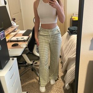 Princess Polly Green Plaid Pants US 6